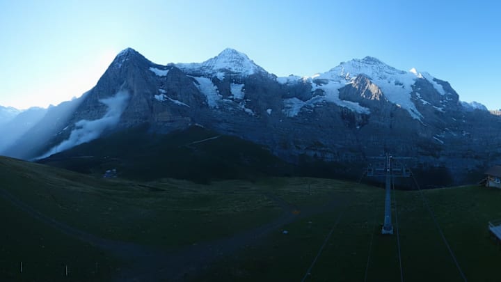 Rockfall on the Eiger (far left)