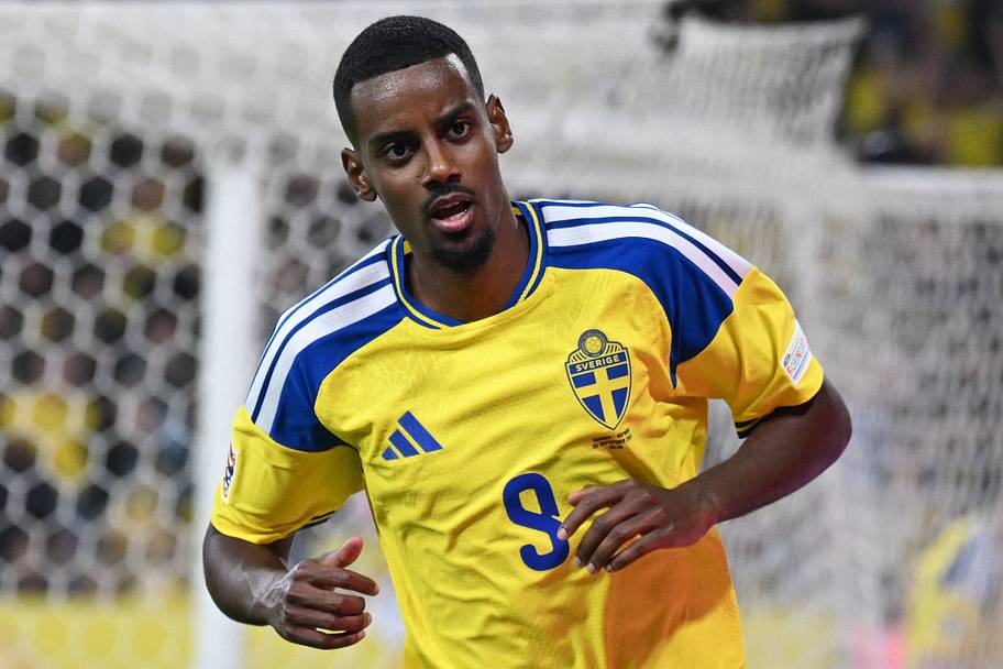Alexander Isak with his mouth ajar.