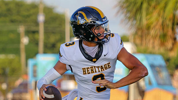 American Heritage quarterback and Texas commit Dia Bell (3).
