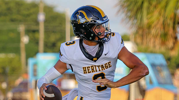 American Heritage quarterback and Texas commit Dia Bell (3).
