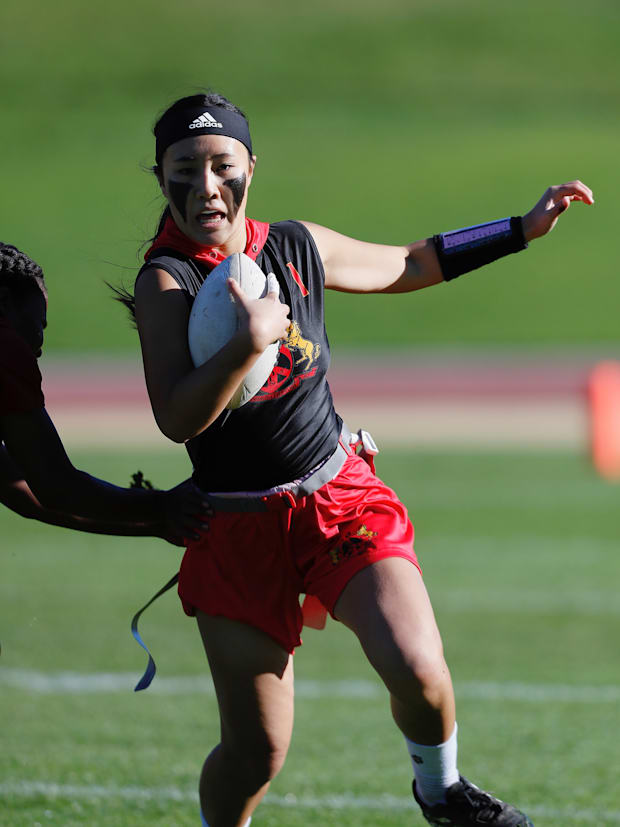 girls flag football photo, Lincoln high school, lowell high school, san francisco section playoffs