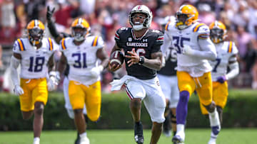 South Carolina football quarterback LaNorris Sellers against the LSU Tigers