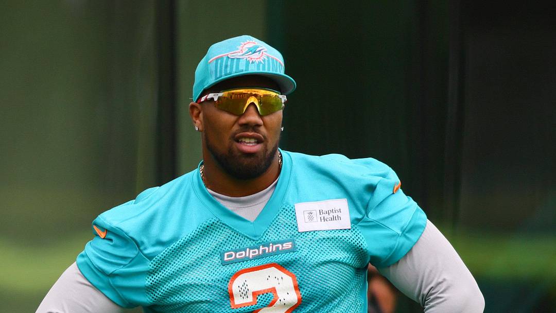 Jul 24, 2024; Miami Gardens, FL, USA; Miami Dolphins linebacker Bradley Chubb (2) looks during training camp at Baptist Health Training Complex. Mandatory Credit: Sam Navarro-Imagn Images Jul 24, 2024; Miami Gardens, FL, USA; Miami Dolphins linebacker Bradley Chubb (2) looks during training camp at Baptist Health Training Complex. Mandatory Credit: Sam Navarro-Imagn Images