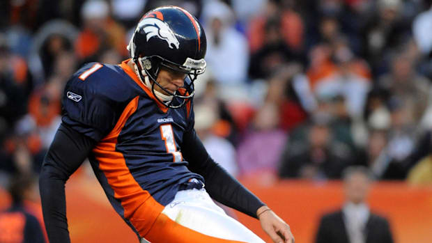 Denver Broncos punter Brett Kern (1) during the game against the Oakland Raiders at Invesco Field.