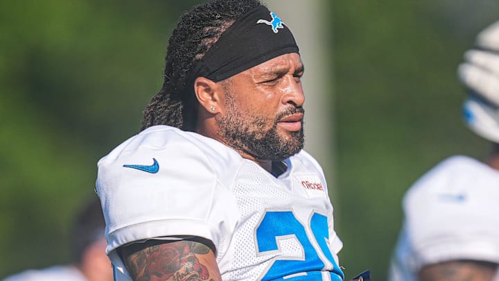 Detroit Lions cornerback Avonte Maddox (29) practices during training camp at Meijer Performance Center in Allen Park on Monday, July 28, 2025.