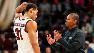 South Carolina basketball coach Lamont Paris and big man Benjamin Bosmans-Verdonk