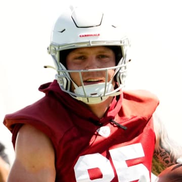 Arizona Cardinals tight end Trey McBride (85) during minicamp at Dignity Health Training Center on June 11, 2024.