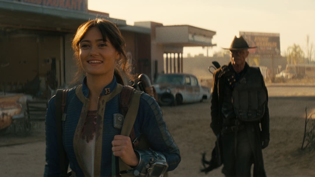 Ella Purnell and Walton Goggins in Fallout season 2.