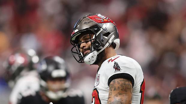 Tampa Bay Buccaneers wide receiver Mike Evans (13) reacts after a play against the Atlanta Falcons during the second quarter.