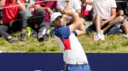 Aug 4, 2024; Saint-Quentin-en-Yvelines, France; Scottie Scheffler on no. 1 during the Paris 2024 Olympic Summer Games at Le Golf National. Mandatory Credit: Michael Madrid-USA TODAY Sports