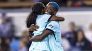 Kansas City Current forward Temwa Chawinga (right) has won back-to-back NWSL Golden Boot awards. 