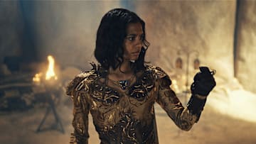 Madeleine Madden (Egwene) in The Wheel of Time season 3. Image: Prime Video.
