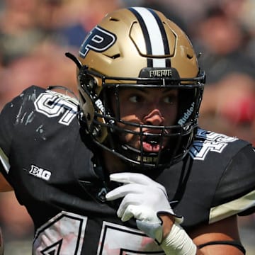 Purdue Boilermakers running back Devin Mockobee (45) rushes the ball