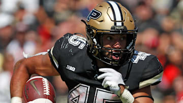 Purdue Boilermakers running back Devin Mockobee (45) rushes the ball