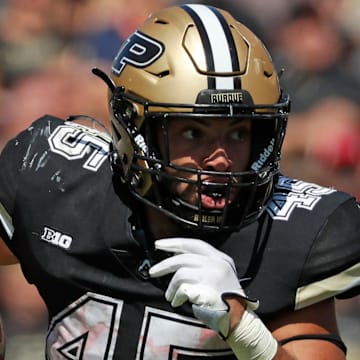 Purdue Boilermakers running back Devin Mockobee (45) rushes the ball