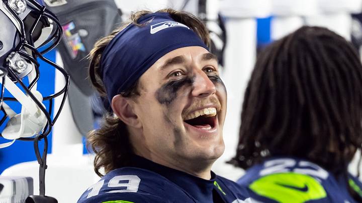 Seattle Seahawks wide receiver Jake Bobo smiles