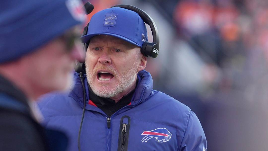 Buffalo Bills head coach Sean McDermott yells over to the bench during first half action at Empower FIeld at Mile High in Denver, Colorado on Jan. 17, 2026. Buffalo Bills head coach Sean McDermott yells over to the bench during first half action at Empower FIeld at Mile High in Denver, Colorado on Jan. 17, 2026.