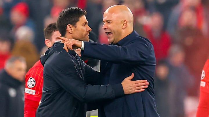 Xabi Alonso (left) and Arne Slot have clashed on the touchline in the Champions League in each of the last two seasons.