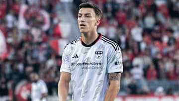 Petar Musa #9 seen in action during the MLS game between...