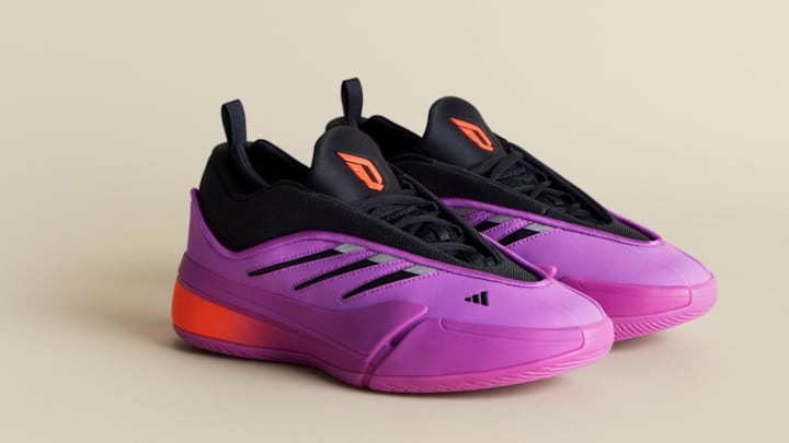 The adidas Dame 9 "Purple Burst" colorway.