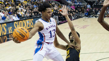 Kansas Jayhawks guard Elmarko Jackson (13)
