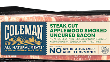 Coleman Steak Cut Applewood Smoked Uncured Bacon