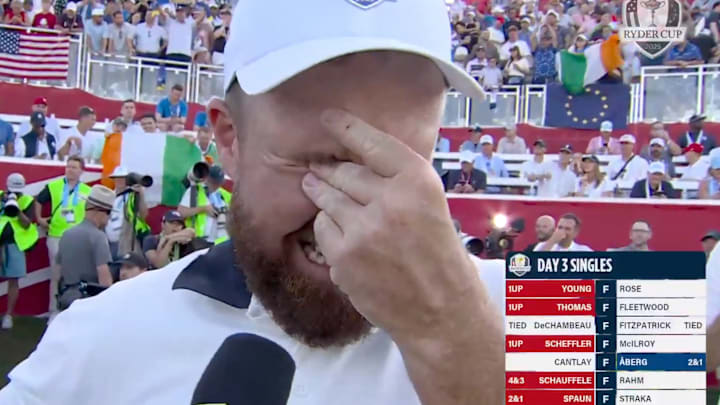 Shane Lowry couldn't contain his emotions after clinching the 2025 Ryder Cup for Team Europe. 
