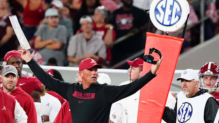 Alabama Crimson Tide head coach Kalen DeBoer