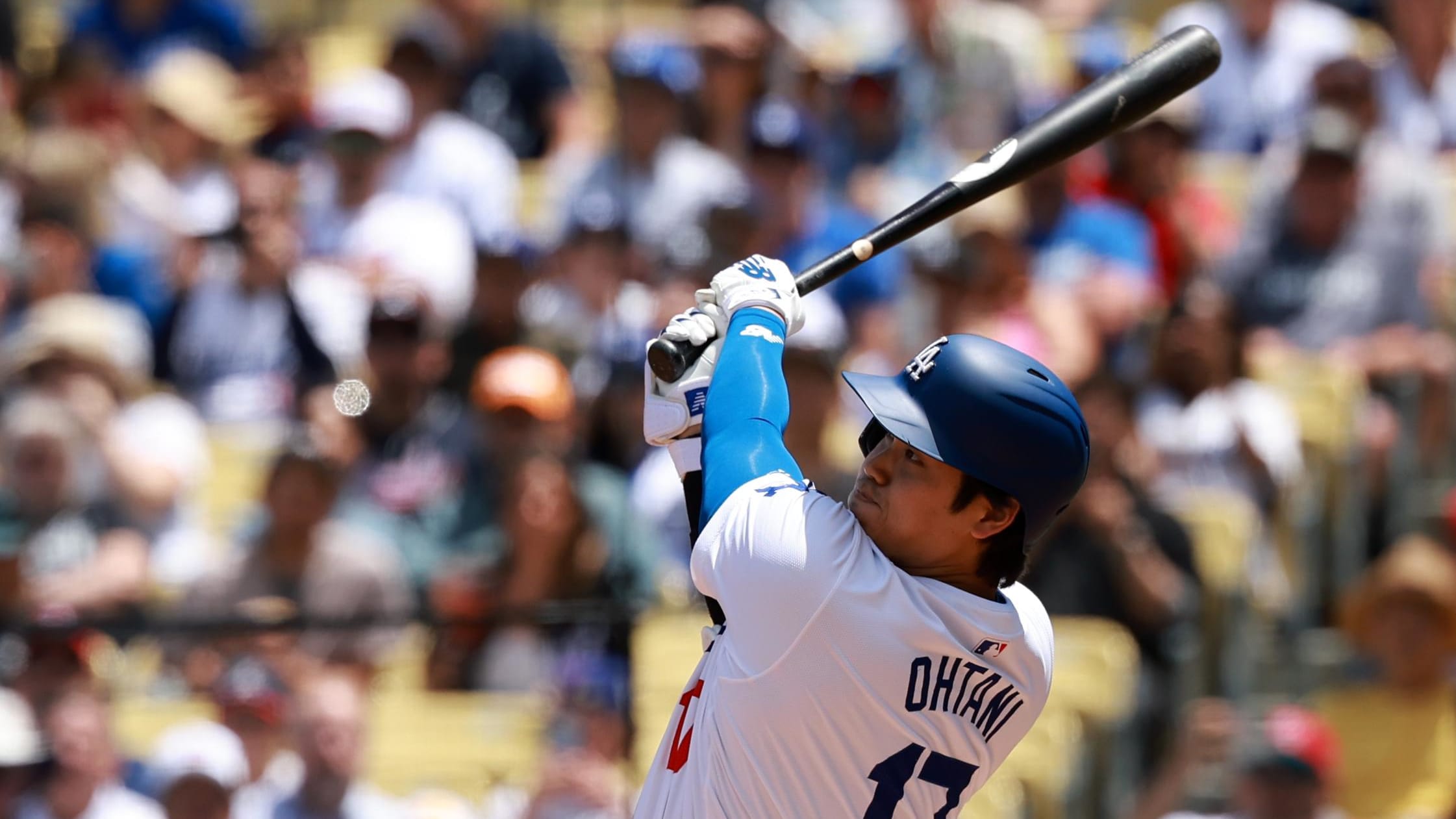 Los Angeles Dodgers designated hitter Shohei Ohtani hit two home runs on Sunday afternoon to power the Dodgers to a sweep of the Atlanta Braves in Dodger Stadium. 