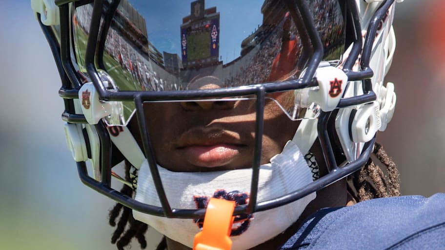Auburn Tigers wide receiver Cam Coleman looks on during Auburn Tigers A-Day football practice.