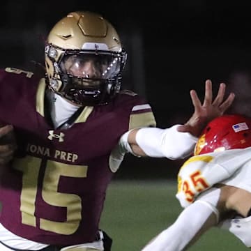 Iona Prep senior quarterback Julian Guzman, pictured here competing during the 2025 season, is part of a stacked Gaels squad for the 2025 season.