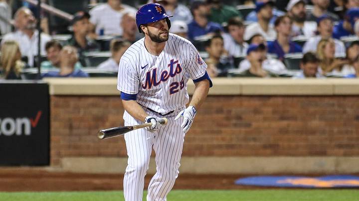 Aug 31, 2022; New York City, New York, USA;  New York Mets designated hitter  Darin Ruf (28) at Citi Field. Mandatory Credit: Wendell Cruz-USA TODAY Sports