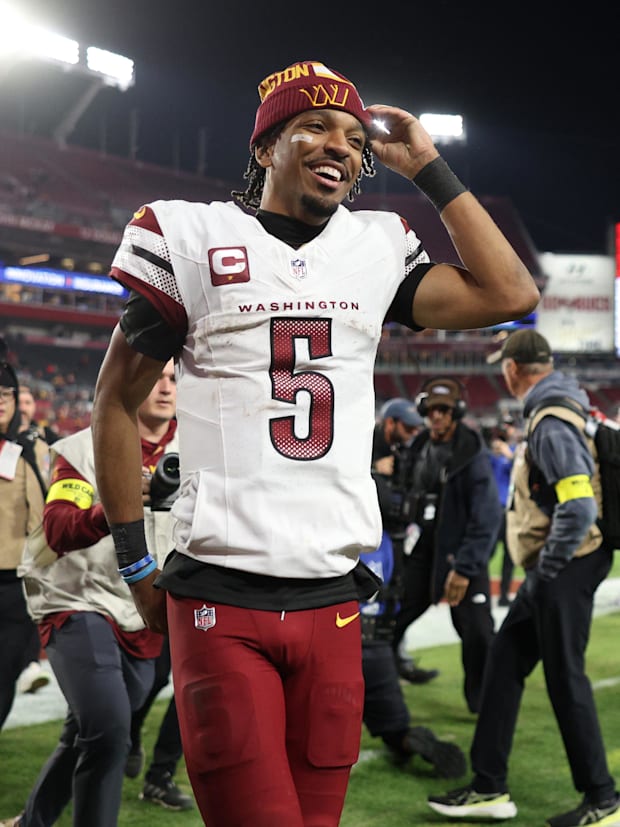 Washington Commanders quarterback Jayden Daniels. Washington Commanders quarterback Jayden Daniels.