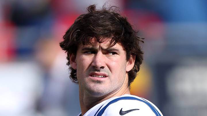 Daniel Jones of the Indianapolis Colts looks into the middle distance
