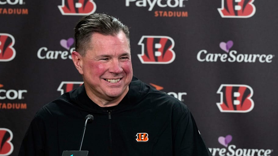 Cincinnati Bengals head coach Zac Taylor, right, introduced new defensive coordinator Al Golden at Paycor Stadium on Monday, January 27, 2025. Golden returns to Cincinnati after being the defensive coordinator for the Notre Dame Fighting Irish. Golden was the Bengals linebacker coach from 2020-21. | Cara Owsley/The Enquirer / USA TODAY NETWORK via Imagn Images