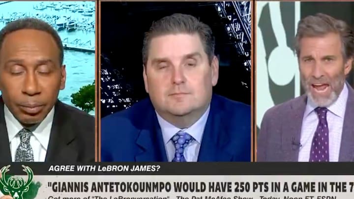 Chris Russo shoots down LeBron James's Giannis Antetokounmpo comments, defending the 1970s NBA on ESPN's First Take. Chris Russo shoots down LeBron James's Giannis Antetokounmpo comments, defending the 1970s NBA on ESPN's First Take.