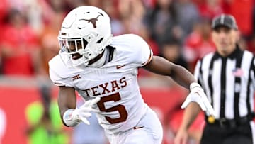 Oct 21, 2023; Houston, Texas, USA; Texas Longhorns defensive back Malik Muhammad (5) in action during the fourth quarter against the Houston Cougars at TDECU Stadium.