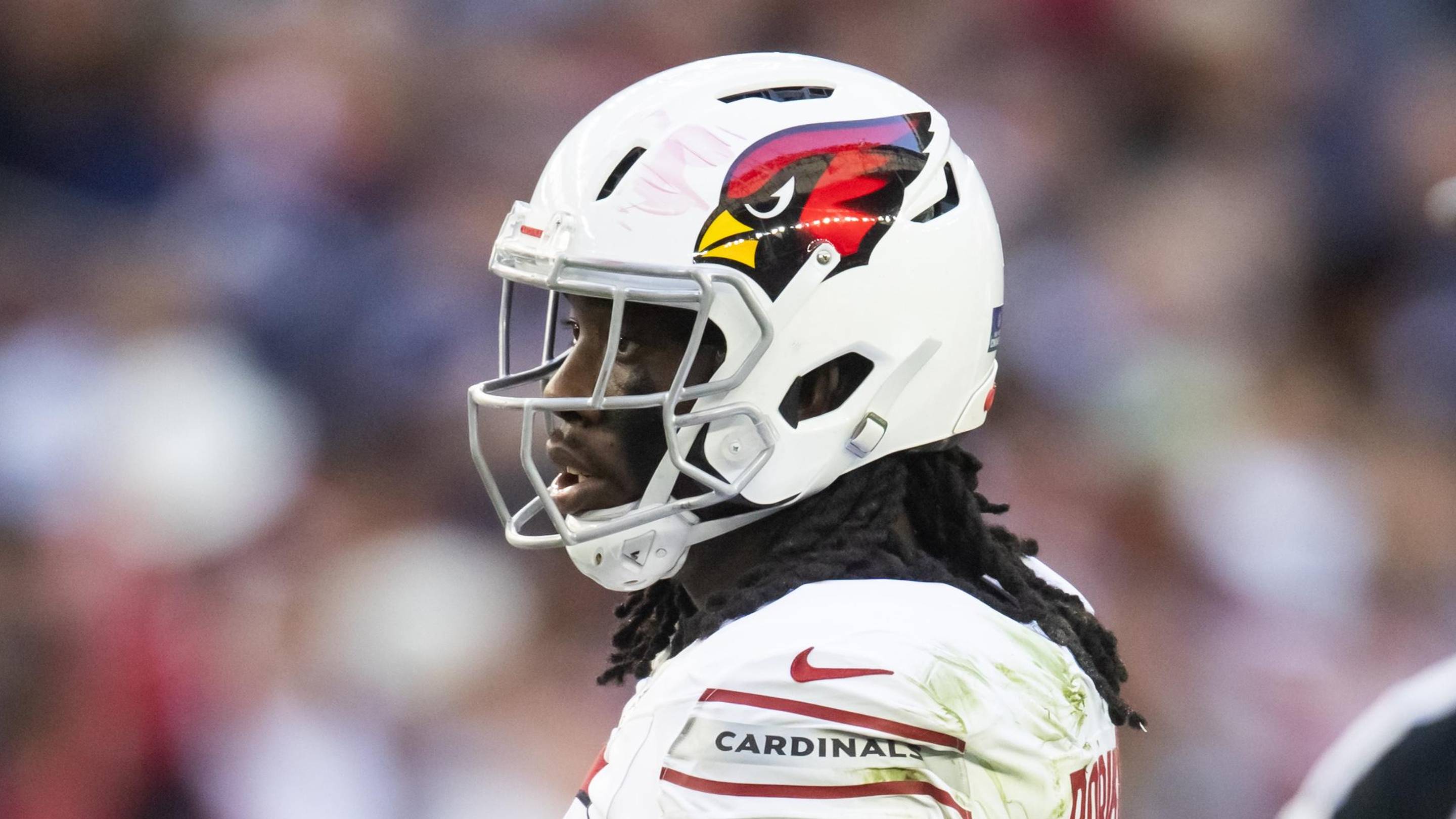 Dec 15, 2024; Glendale, Arizona, USA; Arizona Cardinals defensive end Darius Robinson (56) against the New England Patriots at State Farm Stadium. Mandatory Credit: Mark J. Rebilas-Imagn Images