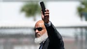 Major League Baseball Players Association executive director Tony Clark arrives for contract negotiations at Roger Dean Stadium in Jupiter, Florida on Feb. 23, 2022.