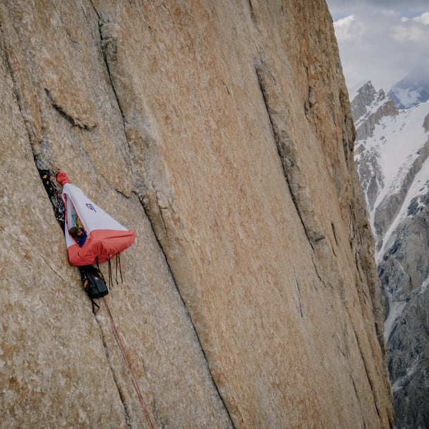 Stefano Ragazzo in his portaledge