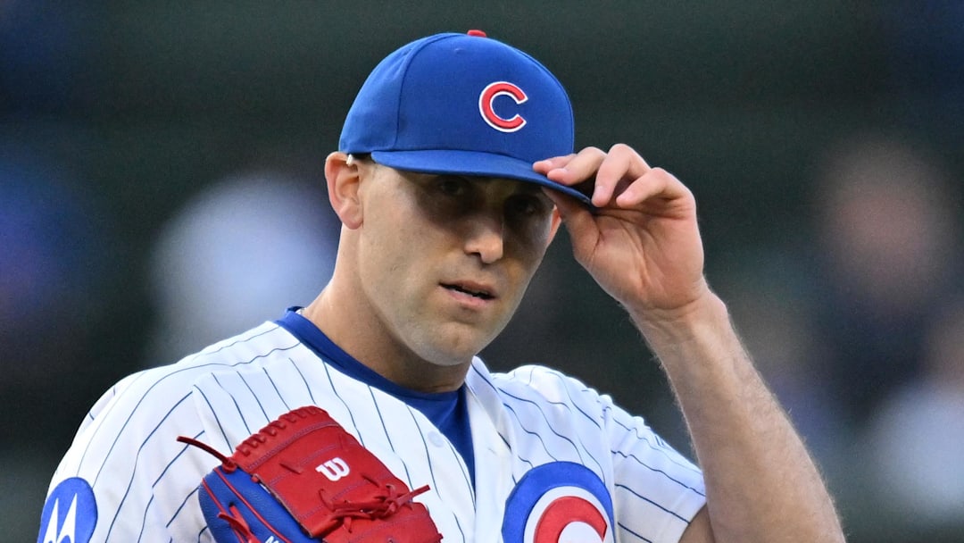 Apr 22, 2026; Chicago, Illinois, USA; Chicago Cubs pitcher Matthew Boyd (16) prepares to pitch prior to the first inning against the Philadelphia Phillies at Wrigley Field. Mandatory Credit: Patrick Gorski-Imagn Images