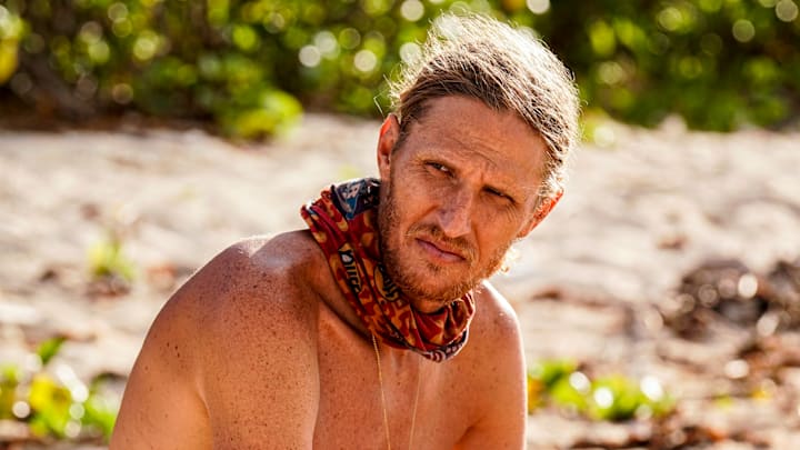 "Quick on the Draw" - Tyson Apostol on the Sixth episode of SURVIVOR: WINNERS AT WAR, airing Wednesday, March 18 (8:00-9:01 PM, ET/PT) on the CBS Television Network. Photo: Robert Voets/CBS Entertainment ©2020 CBS Broadcasting, Inc. All Rights Reserved