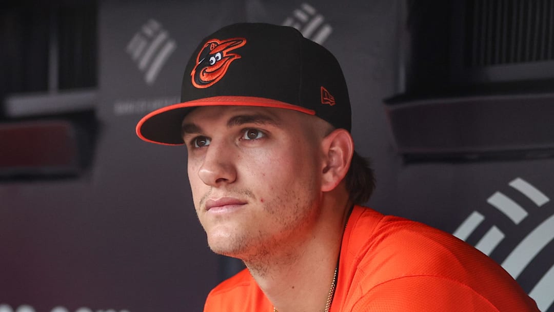 Baltimore Orioles first baseman Coby Mayo (16)