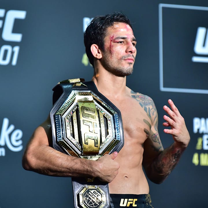 Alexandre Pantoja during Press Conference during UFC 301 at Farmasi Arena .  