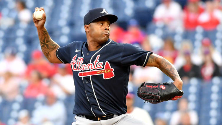 Sep 25, 2022; Philadelphia, Pennsylvania, USA; Atlanta Braves relief pitcher Raisel Iglesias (26)