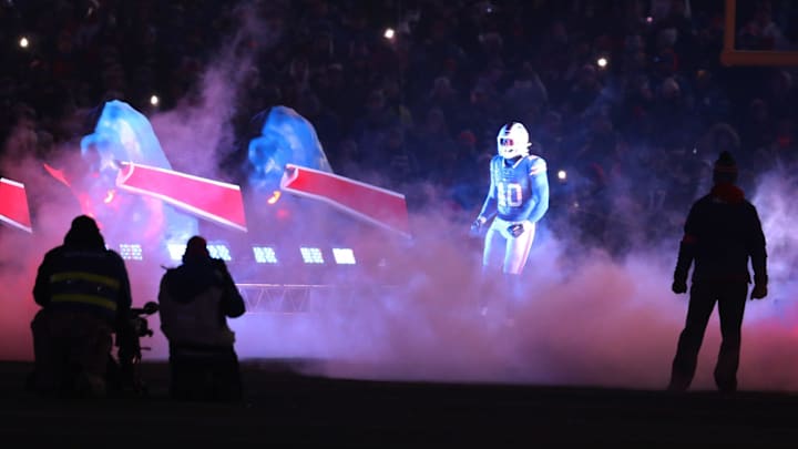 Buffalo Bills Von Miller is introduced before the start of the Bills divisional game against the Kansas City Chiefs. Buffalo Bills Von Miller is introduced before the start of the Bills divisional game against the Kansas City Chiefs.