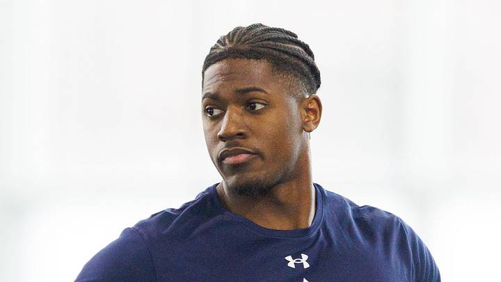 Running back Jadarian Price during Notre Dame football's Pro Day