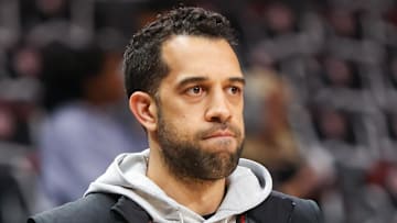 Former Atlanta Hawks general manager Landry Fields looks on against the Boston Celtics.