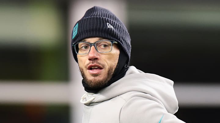 Mike McDaniel of the Miami Dolphins on the sidelines