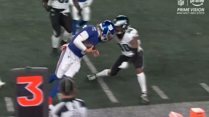 Jaxson Dart launched himself at a defender. 